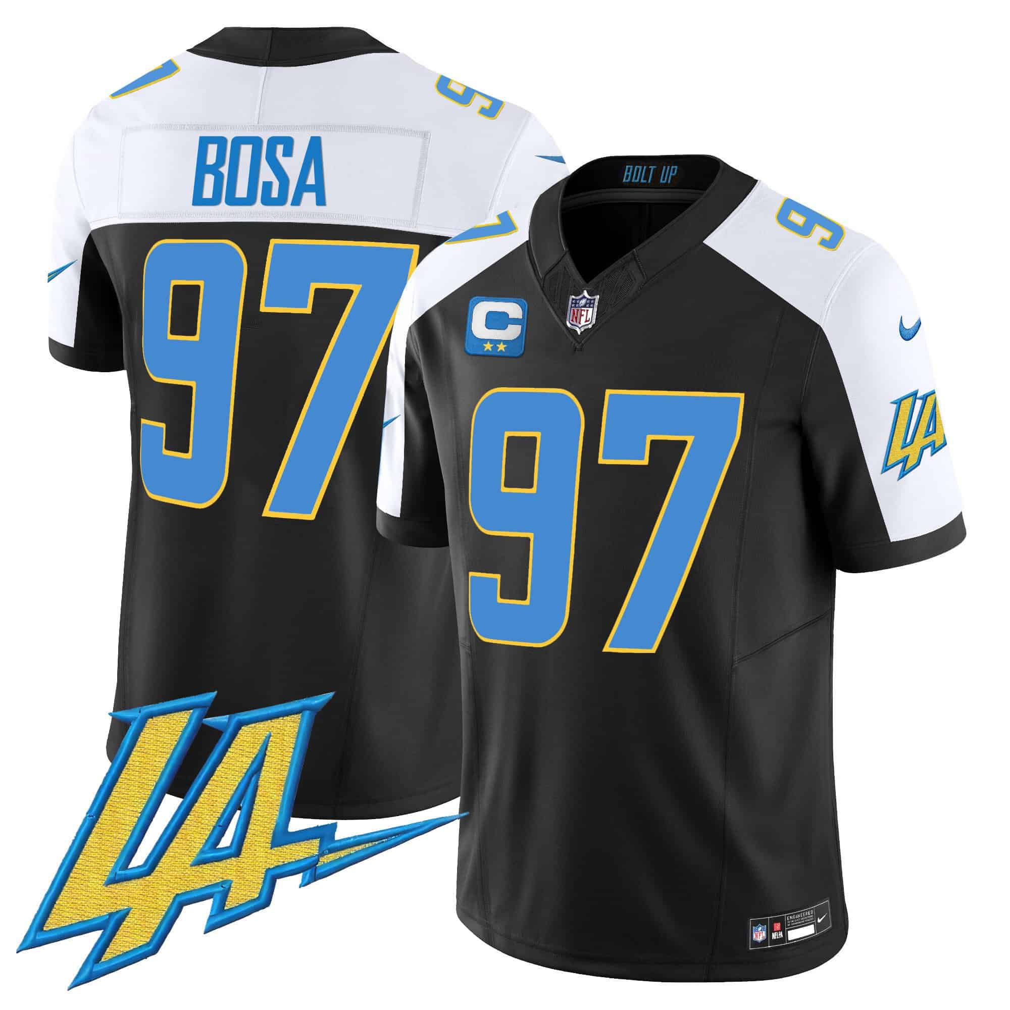 Men Los Angeles Chargers 97 Bosa Black 2024 Nike Vapor Limited NFL Jersey